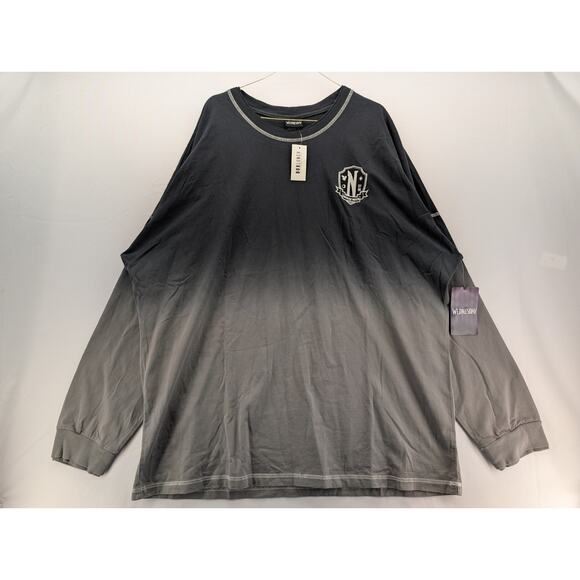 NWT BoxLunch Wednesday Nevermore Academy Ombré Long Sleeve T-Shirt in 2X - Picture 3 of 9